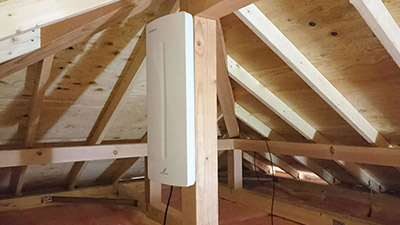 デザインアンテナ屋根裏設置工事写真